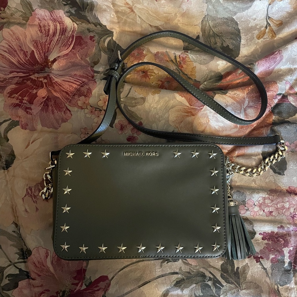 Michael Kors Ginny Studded Camera Crossbody Bag